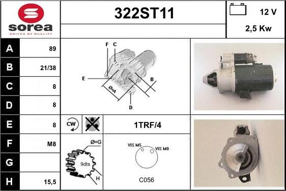 STARTCAR 322ST11 - Starter autospares.lv