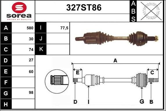 STARTCAR 327ST86 - Drive Shaft autospares.lv