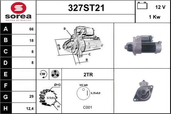 STARTCAR 327ST21 - Starter autospares.lv