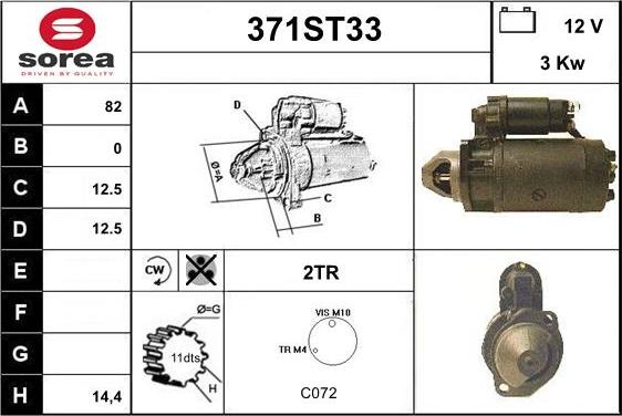 STARTCAR 371ST33 - Starter autospares.lv