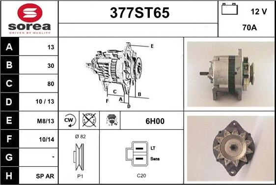 STARTCAR 377ST65 - Alternator autospares.lv