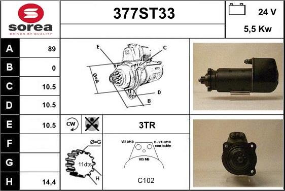 STARTCAR 377ST33 - Starter autospares.lv