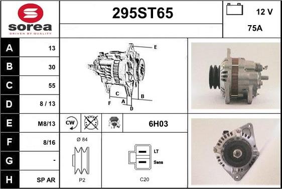 STARTCAR 295ST65 - Alternator autospares.lv