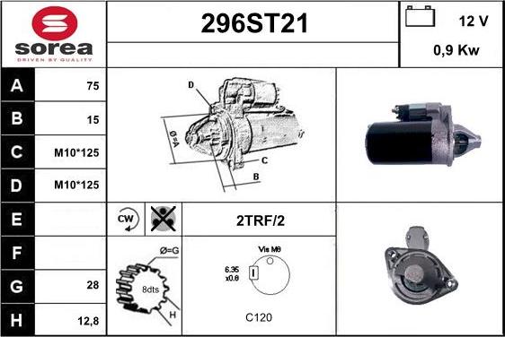 STARTCAR 296ST21 - Starter autospares.lv