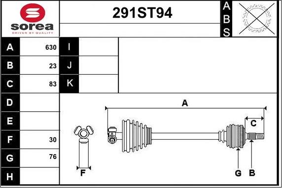 STARTCAR 291ST94 - Drive Shaft autospares.lv