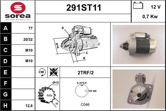 STARTCAR 291ST11 - Starter autospares.lv