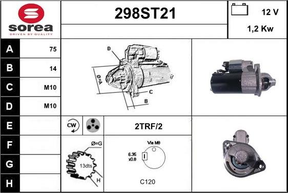 STARTCAR 298ST21 - Starter autospares.lv