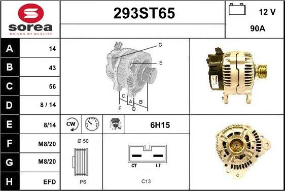 STARTCAR 293ST65 - Alternator autospares.lv