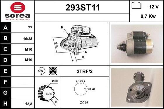 STARTCAR 293ST11 - Starter autospares.lv