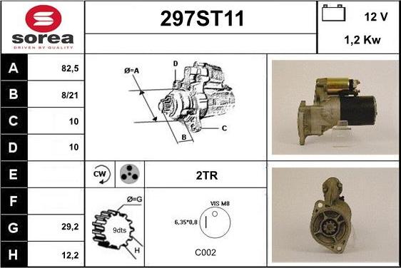 STARTCAR 297ST11 - Starter autospares.lv