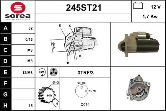 STARTCAR 245ST21 - Starter autospares.lv