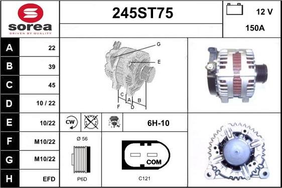 STARTCAR 245ST75 - Alternator autospares.lv