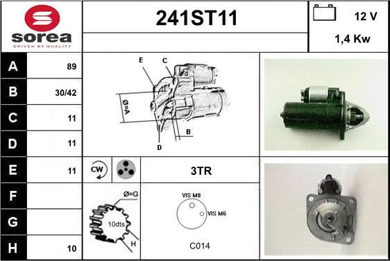 STARTCAR 241ST11 - Starter autospares.lv