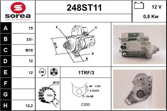 STARTCAR 248ST11 - Starter autospares.lv