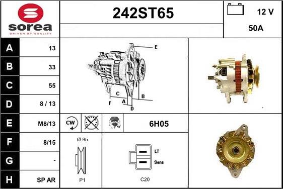 STARTCAR 242ST65 - Alternator autospares.lv