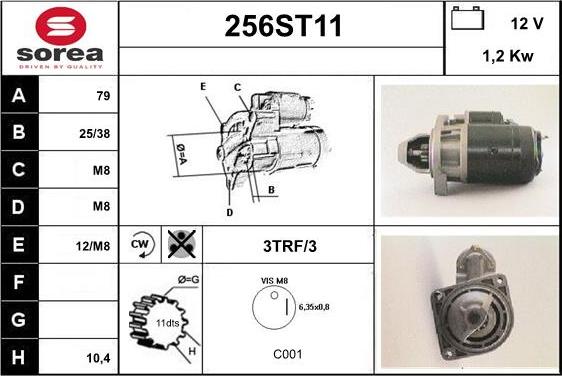 STARTCAR 256ST11 - Starter autospares.lv