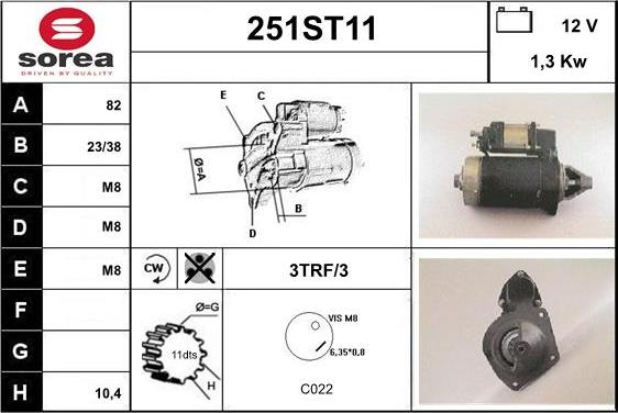 STARTCAR 251ST11 - Starter autospares.lv