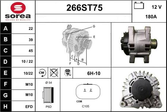 STARTCAR 266ST75 - Alternator autospares.lv