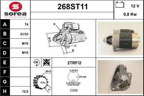 STARTCAR 268ST11 - Starter autospares.lv