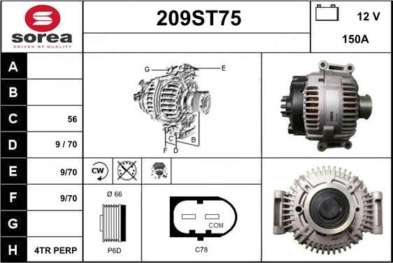 STARTCAR 209ST75 - Alternator autospares.lv