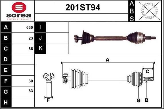 STARTCAR 201ST94 - Drive Shaft autospares.lv