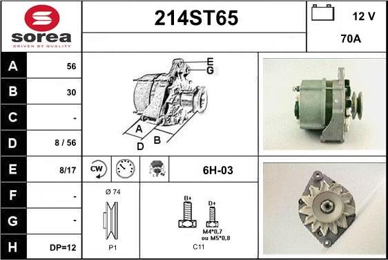 STARTCAR 214ST65 - Alternator autospares.lv