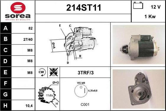 STARTCAR 214ST11 - Starter autospares.lv