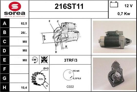 STARTCAR 216ST11 - Starter autospares.lv