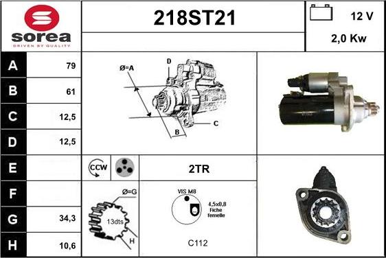 STARTCAR 218ST21 - Starter autospares.lv