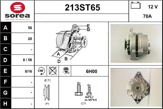 STARTCAR 213ST65 - Alternator autospares.lv