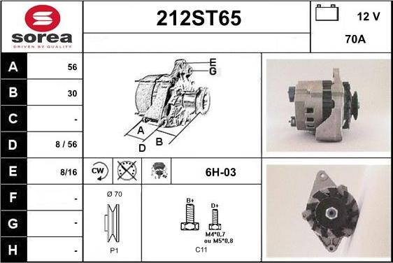 STARTCAR 212ST65 - Alternator autospares.lv