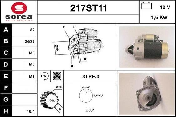 STARTCAR 217ST11 - Starter autospares.lv