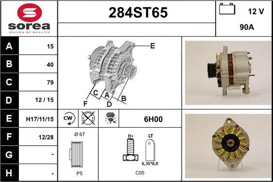 STARTCAR 284ST65 - Alternator autospares.lv