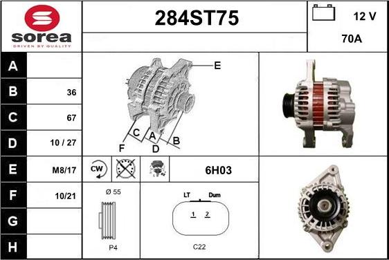 STARTCAR 284ST75 - Alternator autospares.lv