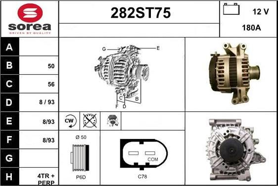 STARTCAR 282ST75 - Alternator autospares.lv