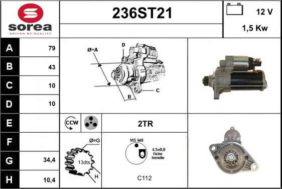 STARTCAR 236ST21 - Starter autospares.lv