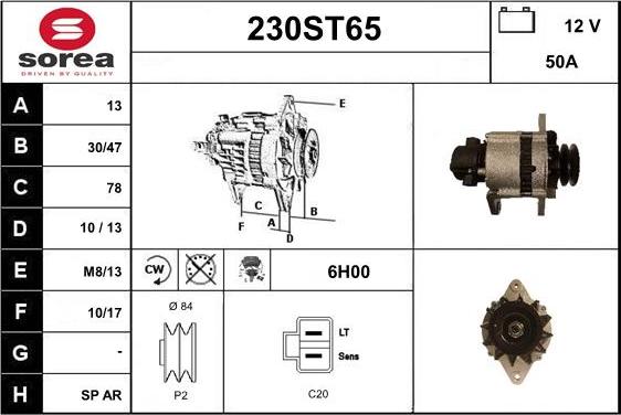 STARTCAR 230ST65 - Alternator autospares.lv