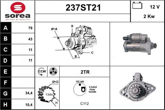 STARTCAR 237ST21 - Starter autospares.lv