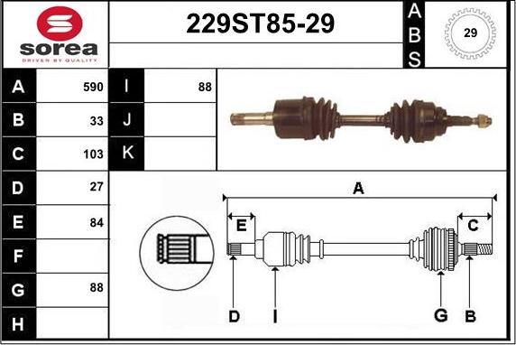 STARTCAR 229ST85-29 - Drive Shaft autospares.lv