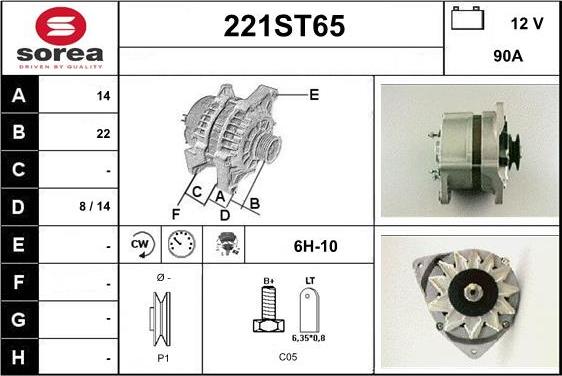 STARTCAR 221ST65 - Alternator autospares.lv