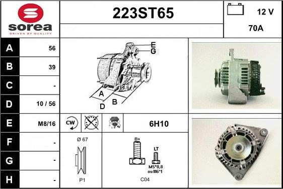 STARTCAR 223ST65 - Alternator autospares.lv