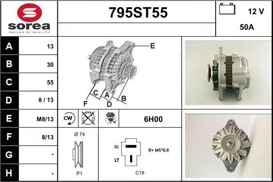 STARTCAR 795ST55 - Alternator autospares.lv