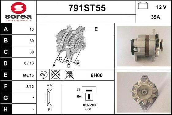 STARTCAR 791ST55 - Alternator autospares.lv