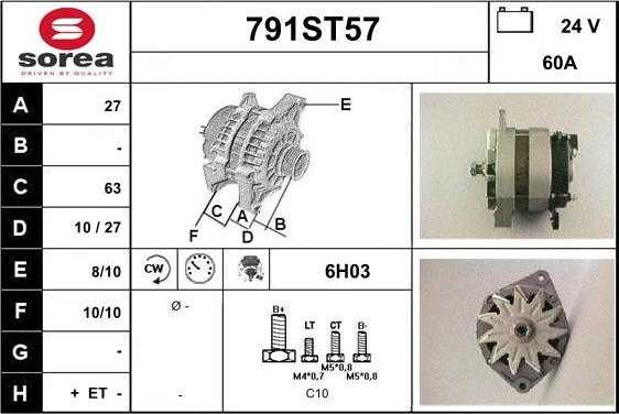 STARTCAR 791ST57 - Alternator autospares.lv