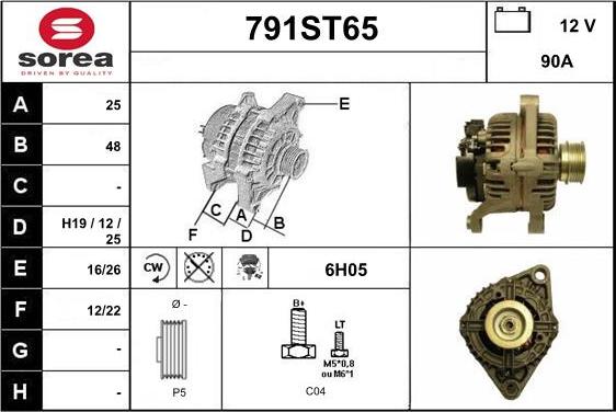 STARTCAR 791ST65 - Alternator autospares.lv