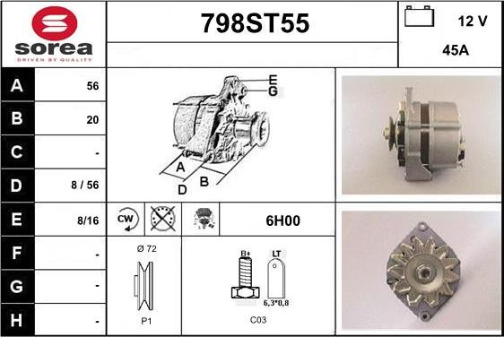 STARTCAR 798ST55 - Alternator autospares.lv