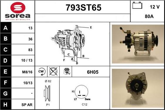 STARTCAR 793ST65 - Alternator autospares.lv
