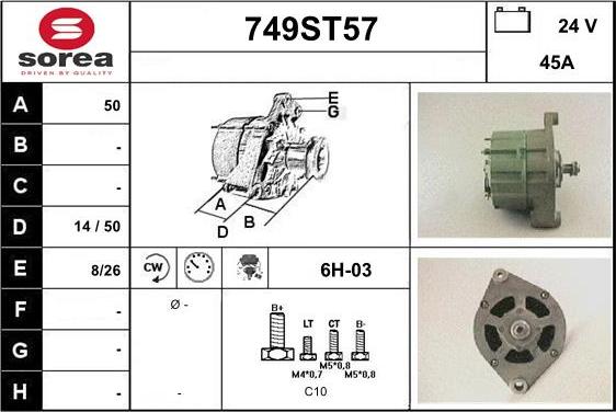 STARTCAR 749ST57 - Alternator autospares.lv