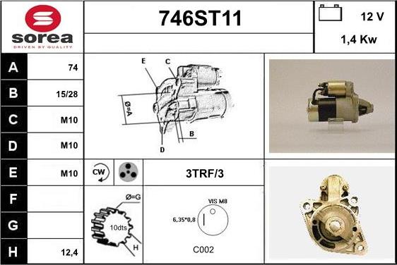 STARTCAR 746ST11 - Starter autospares.lv