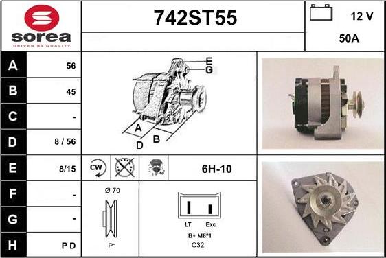 STARTCAR 742ST55 - Alternator autospares.lv